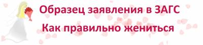 образец заполнения заявления на регистрацию брака